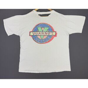 Vintage 90's Vuarnet France Singles Stitch Shirt Trashed Worn Stained Logo Art